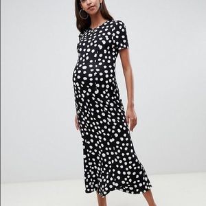 ASOS DESIGN Maternity maxi tea dress in polka dot